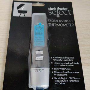 Chef’s Basic Select Digital Barbecue Thermometer LCD Displays New Sealed